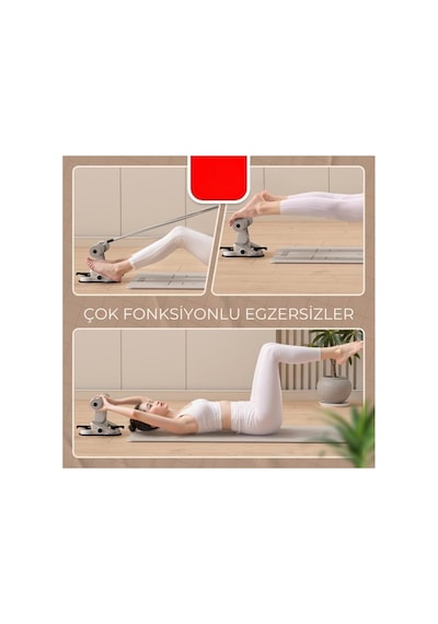 Çift Vantuzlu Sayaçlı Mekik Çekme Spor Aleti Karın Egzersizi Evde Spor Egzersiz Mekik Aleti