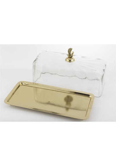 Mikasa Moor Gold Dik Cam Kapaklı Sunumluk 35x17x20cm Gold