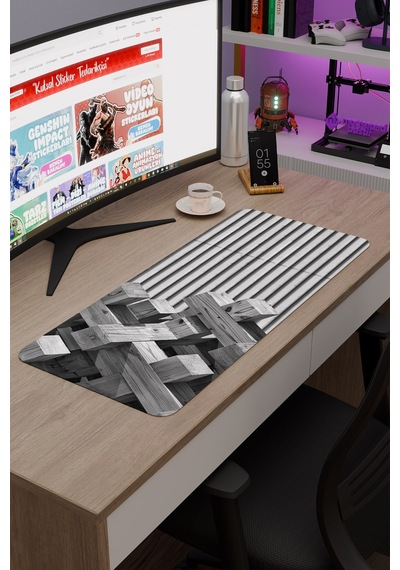 Brütalist Tarz Kaymaz Dikişli Kauçuk Oyuncu Mousepad V2 - 70x30 Xl Gaming Mouse Pad Fare Altlığı