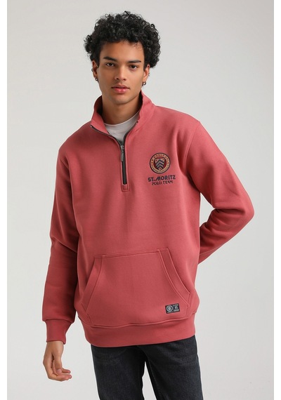 New World Polo Kestane Slim Fit Half-zip Sweatshirt 23fwm64064 - Kiremit