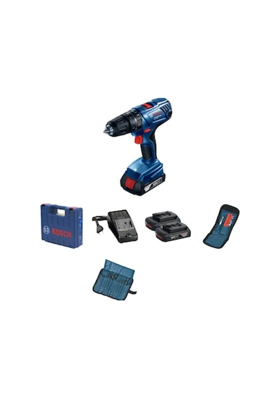 Bosch Professional GSB 180-LI 2.0 Ah Çift Akülü Darbeli Vidalama Makinesi + 23 Parça Set - 06019F8308