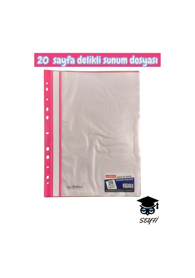 20 Sayfa Delikli Sunum Dosyası A4 Ebat Çok Renkli