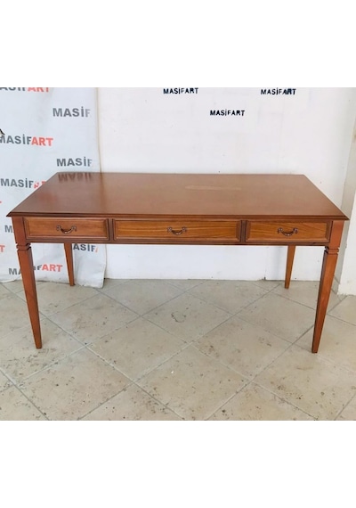 Masifart Maker 3 Çekmeceli Ahsap Calisma masası 160 cm Ceviz