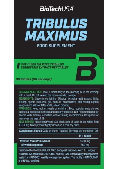 Bıotech Usa Tribulus Maximus 1500 MG 90 Tablet