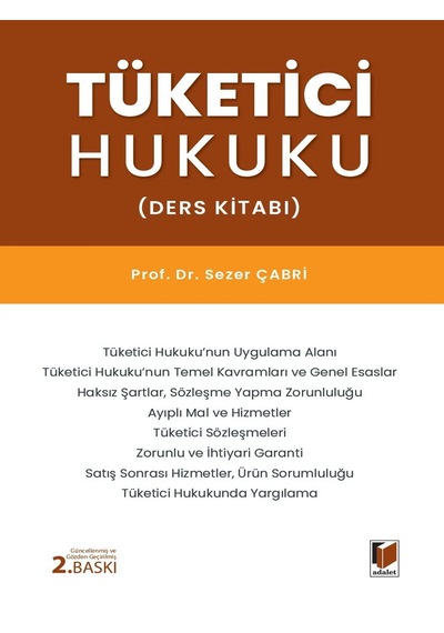 Tüketici Hukuku Ders Kitabı Prof. Dr. Sezer Çabri