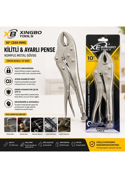 Şahin Tools Man Şht-080 10" 250mm Komple Metal Kilitli & Ayarlı Pense