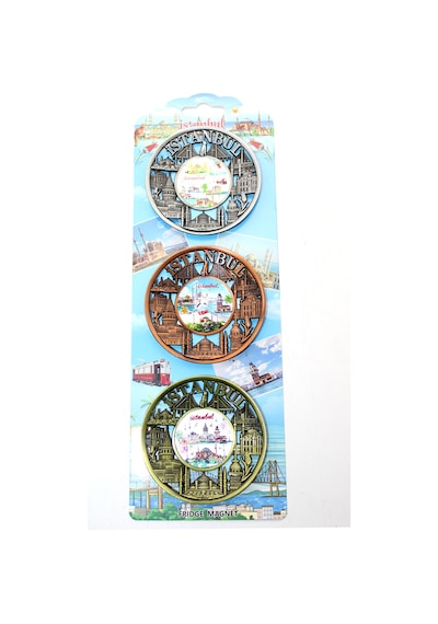 6 Adet İstanbul Temalı Metal Magnet Buzdolabı Mıknatısı Ve Hatıra Souvenir, Şehir Tasarımlı 8 Cm