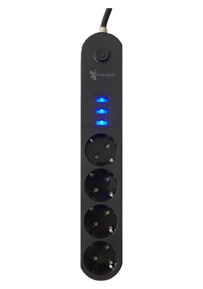Buffer 4lü Siyah Anahtarlı 3 Usb Li Akım Korumalı Topraklı Çocuk Korumalı Grup Priz 2 Metre Diğer