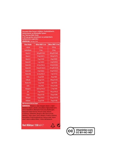 Imuneks Kids Multivitamin Şurup 150 Ml