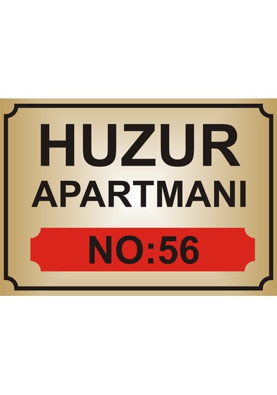 Apartman İsim Tabelası Mod9 Aliminyum AYNALI Gold  Metal Levha