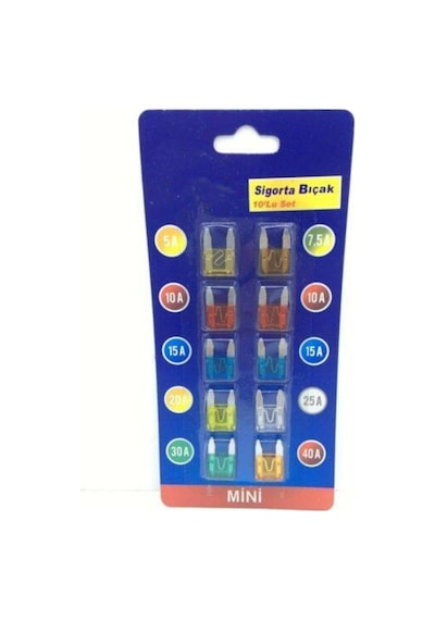 Universal 10'lu Araç Küçük Mini Tip Bıçak Sigorta 10 Adet