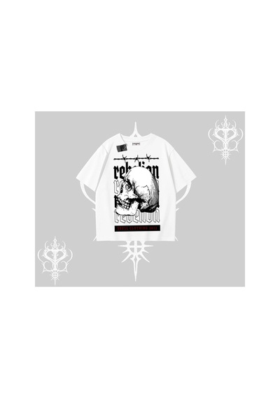 Tarzsokak Oversize Tshirt Rebellion Skull Underground Street Legacy Beyaz