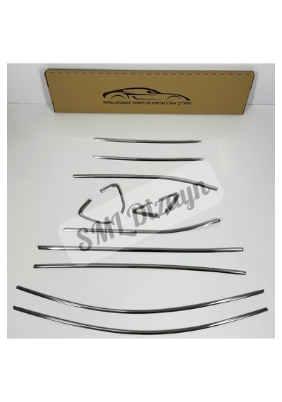 Renault Clio 4 Hatchback 2012-2020 Uyumlu 12 Parça Paslanmaz Krom Cam Çıtası - Tam Tur Set