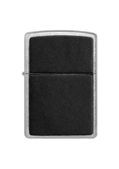 Zippo Black Leather Emblem Dizayn Çakmak Gri