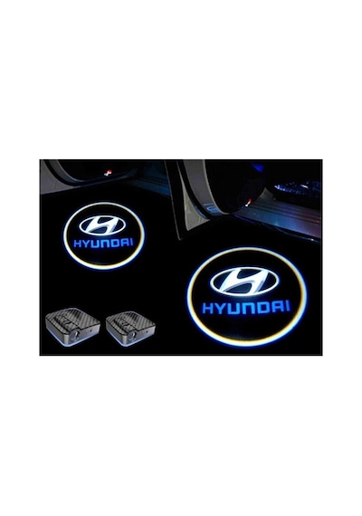Hyundai Araçlar Için Pilli Yapıştırmalı Kapı Altı Led Logo 2'li