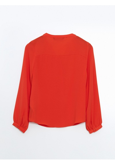 Lcwaıkıkı Classic Turuncu Kaçık Yaka Oversize Kadın Bluz
