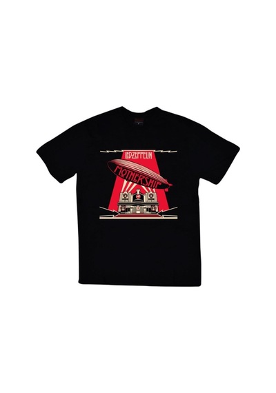 Stoned&Fame Siyah Led Zeppelin Baskılı T-shirt SIYAH