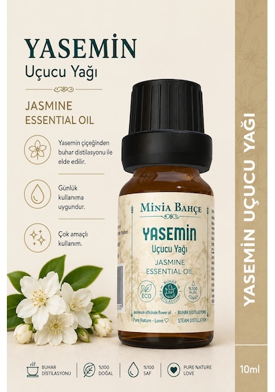 Minia Bahçe Bitki Ve Sanat Atölyesi Yasemin Uçucu Yağı Saf ve Katkısız Yasemin Yağı 10 ML