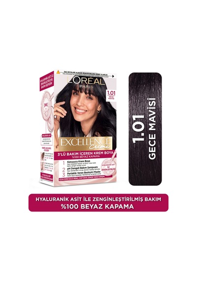 L Oréal Paris Excellence Creme 1.01 Derin Geve Mavisi Saç Boyası