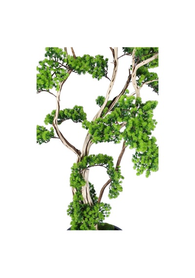 Yapay Çiçek Sitesi Fiber Saksıda Doğal Gövdeli Bonsai Yapay Ağaç 190 Cm Yeşil