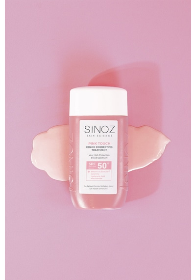 Sinoz Pink Touch Yüksek Koruyucu Ton Eşitleyici Pembe Yüz Güneş Kremi SPF50+ 50 ML