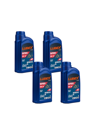 Lubex Rapidus 15W-40 1 L 4 Zamanlı Motosiklet Yağı (4 Adet)