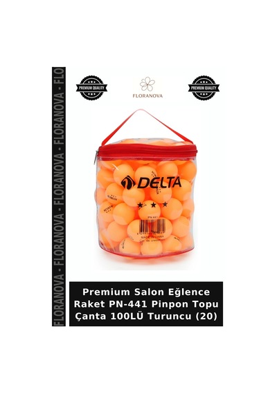 Premium Salon Eğlence Raket Pn-441 Pinpon Topu Çanta 100lü Turuncu 20