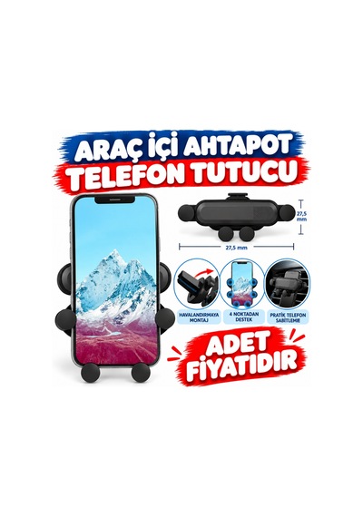 4 Nokta Destekli Araç İçi Cep Telefonu Sabitleyici Tutucu Aparat Adet  Diğer