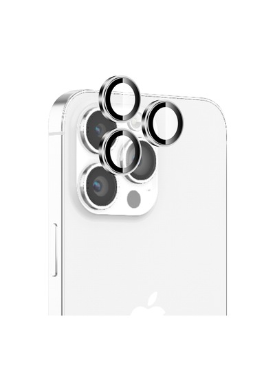 Bix Apple Uyumlu   iPhone 16 Pro / 16 Pro Max Lens Koruyucu Kamera Lensi 9h Gerçek Cam Crystal Ar+af Beyaz Titanyum