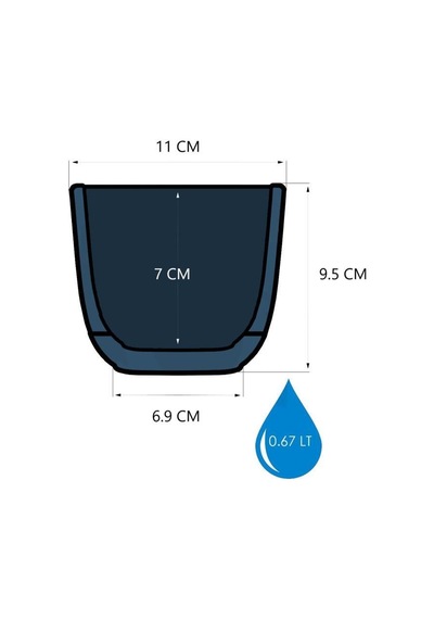 Omnipazar Krs-382 Dekoratif Plastik Mercan Kare Saksı 0.67 Litre No 2 82121770