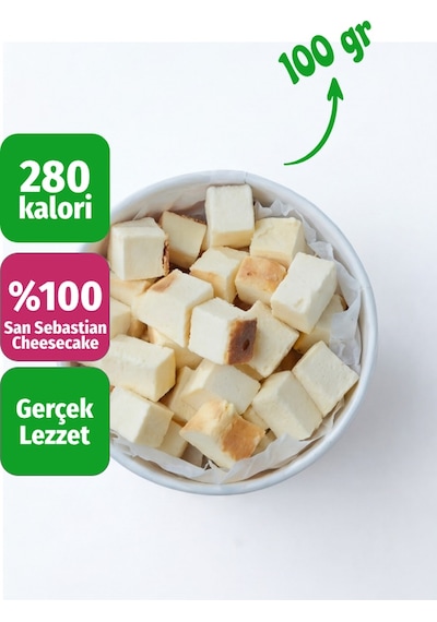 Freeze Dried San Sebastian Cheesecake Kurutulmuş Çıtır Cheesecake Küpleri, Karamelize Atıştırmalık - 100 Gr