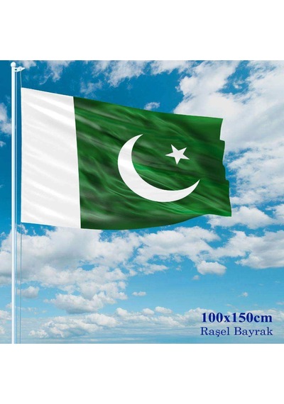 Pakistan Bayrağı - 100x150 Cm 1 Metre X 1,5 Metre - Raşel Kumaş 1