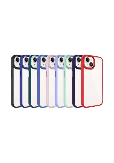 Apple iPhone Uyumlu 15 Kılıf Şeffaf Arka Yüz Kamera Yükseltili Silikon Pazarplus Lila