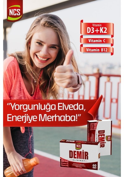 Ncs Demir Glisinat Vitamin D3 K2 Folik Asit Complex 60 Tablet