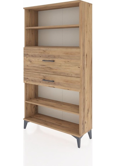 Arges Dolap 3 Raflı 2 Çekmeceli 88x30x163 Çam-çam Çam