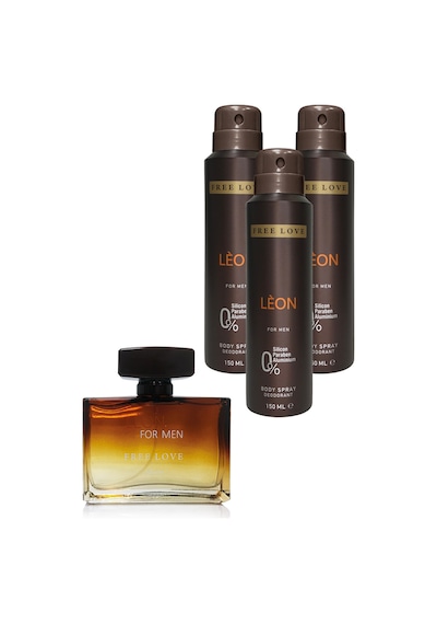 Free Love Leon Erkek Parfüm EDP 100 ML + Deodorant 3 x 150 ML