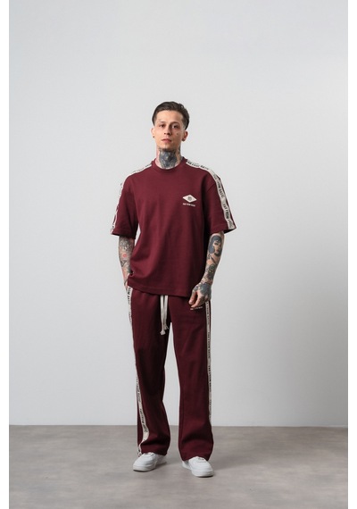 Respire Erkek Ffb Şerit Detaylı Regular Fit Eşofman Takımı Bordo