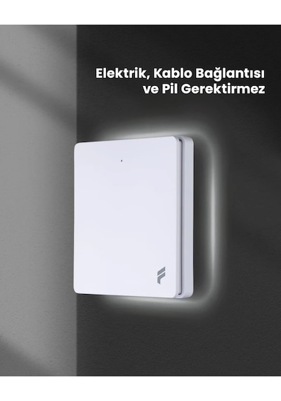 2 Adet Kablosuz Tekli Duvar Anahtar Kendinden Enerjili Ve 1 Adet Akıllı Kablosuz Anahtar Seti