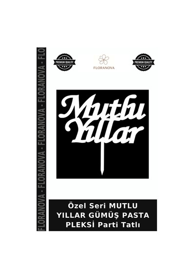 Özel Seri Mutlu Yıllar Gümüş Pasta Pleksi Parti Tatlı
