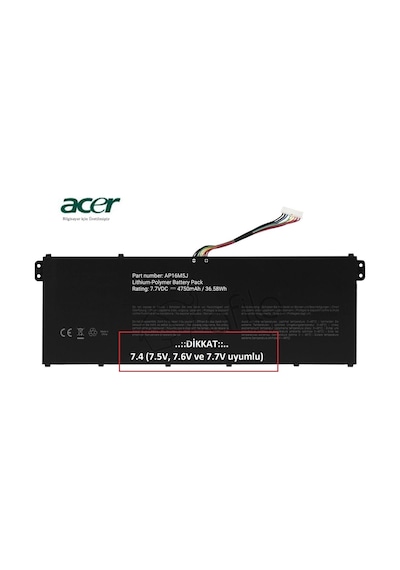 Acer Uyumlu Aspire A315-57 Notebook Bataryası - Pili / Ver.2 - 2 Cell