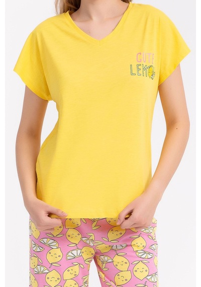 Arnetta Cute Lemon Sarı Kadın Kapri Takım 5274-28892 Sarı