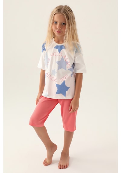 U.S. Polo Assn. Kız Çocuk Pembe Şortlu Alt Üst Takım 50315466-VR071