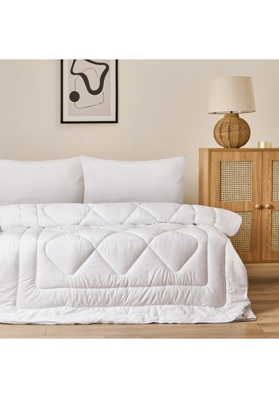 Soft Tek Kişilik Pamuk Microjel Yorgan - Beyaz - 155x215 Cm Çok Renkli