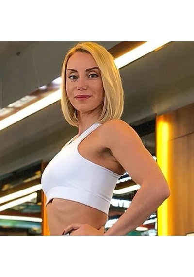 Lismina Sırtı Tek Kalın Çapraz Askılı Spor Büstiyer - Sporcu Sütyeni Beyaz