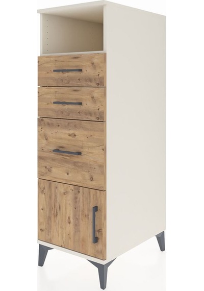Kronos Dolap Tek Raflı 3 Çekmeceli Tek Kapaklı 44x59x134 Aytaşı-çam Aytası