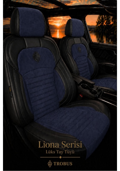 Fiat Albea 2002-2012 Araca Uyumlu Premium Tay Tüyü Koltuk Kılıfı Liona Serisi Lacivert