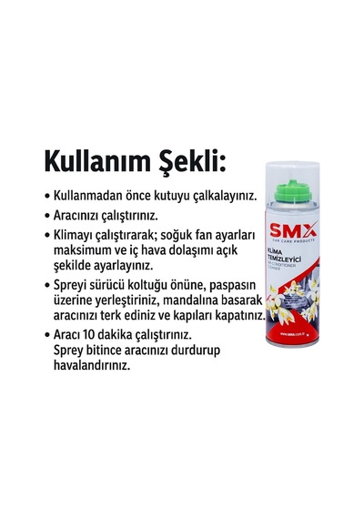 Smx Klima Temizleyici Ve Koku Gideri Sprey 200 Ml