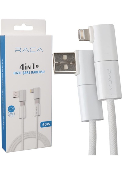 Raca Rc41 4'ü 1 Arada Type-c/usb To Type-c/lightning Çok Fonksiyonlu Kablo 1.2 Metre