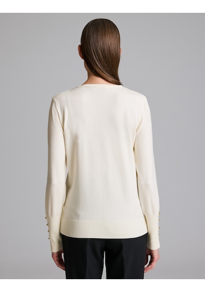 Pierre Cardin Ekru Slim Fit V Yaka Basic Kazak 50331290-vr019