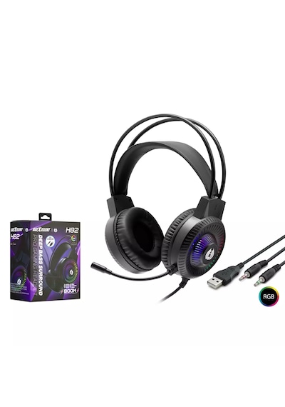 Hadron H82 Oyuncu Kulaklığı 2 3.5mm + Usb Rgb Siyah